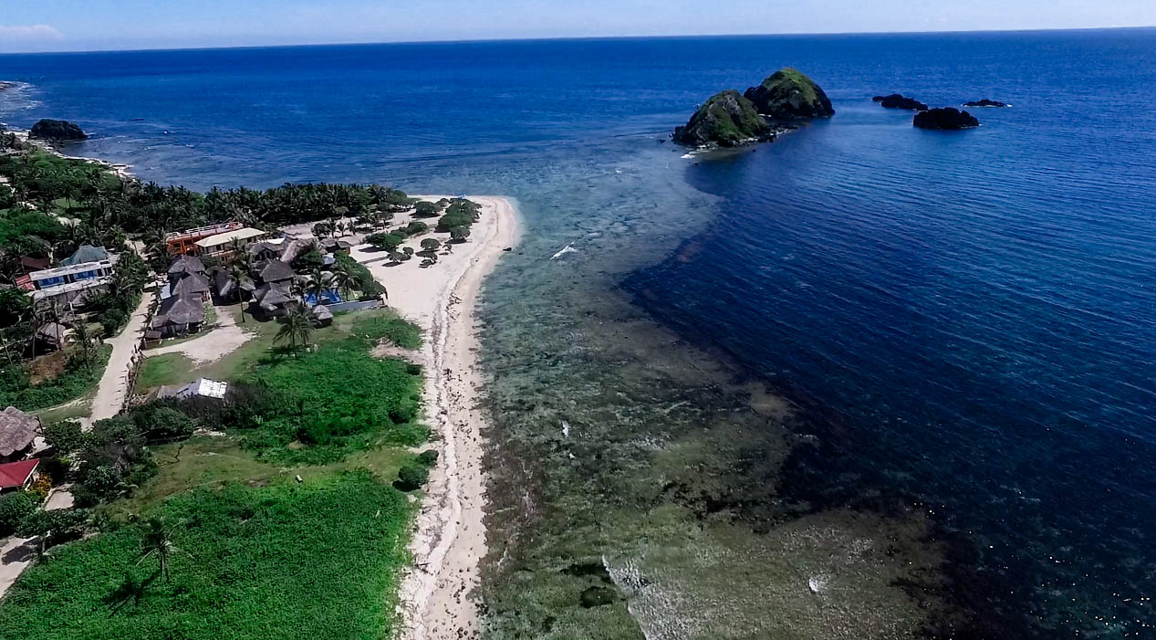 blue lagoon beach and twin islands in pagudpud ilocos norte philippines